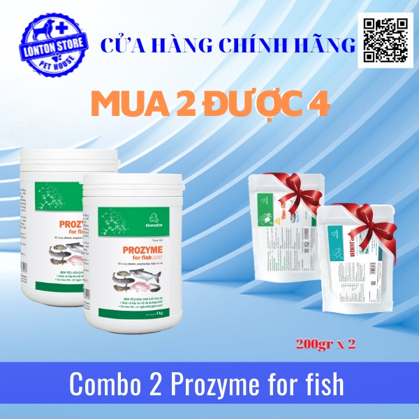 VEMEDIM COMBO 2 Prozyme for fish new cá, hộp 1kg , tặng kèm ( Vime subtyl + Vemevit 9.100), Lonton store