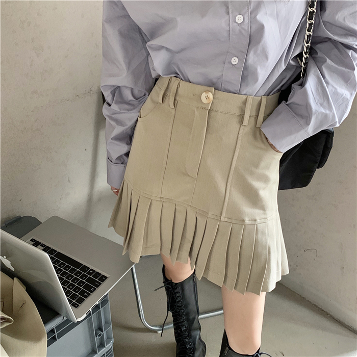 Chân Váy Xếp Ly Lưng Cao Màu Trơn Thời Trang 36979 | BigBuy360 - bigbuy360.vn