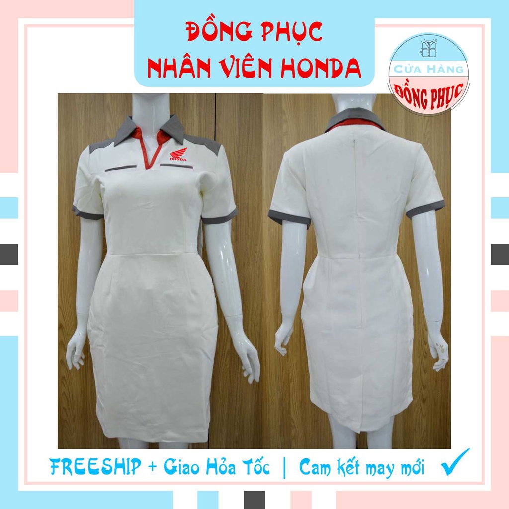 ĐỒNG PHỤC NHÂN VIÊN BÁN HÀNG HONDA NAM NỮ, ĐẦM NỮ-ÁO SƠ MI HONDA, MẪU ĐÚNG CHUẨN CỦA HEAD, Gía sỉ