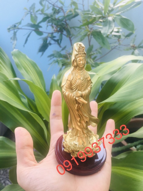 Tượng phật bà quan âm đứng cao 13 cm