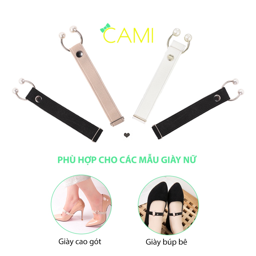 Quai giày dạng ngang, bản to phối khoen, chất liệu thun đàn hồi, dành cho nữ - Cami - CMPK218