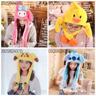 Nón thú bông, nón gấu bông, nón hình thú.