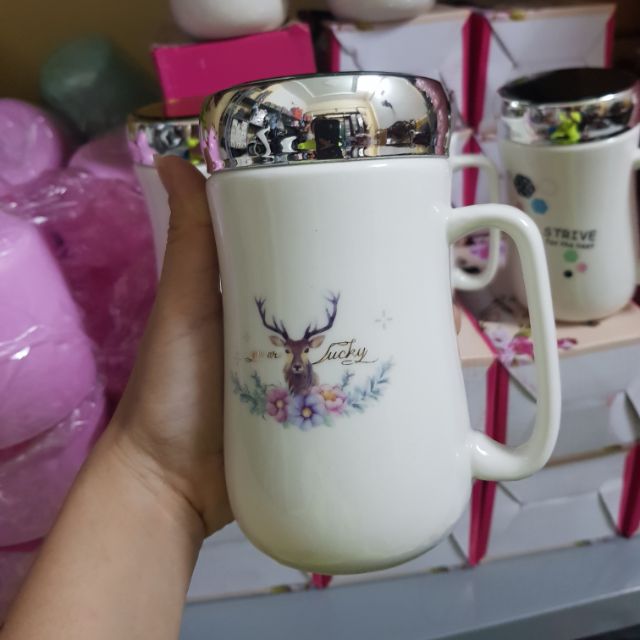 Ly sứ nắp gương giữ nhiệt