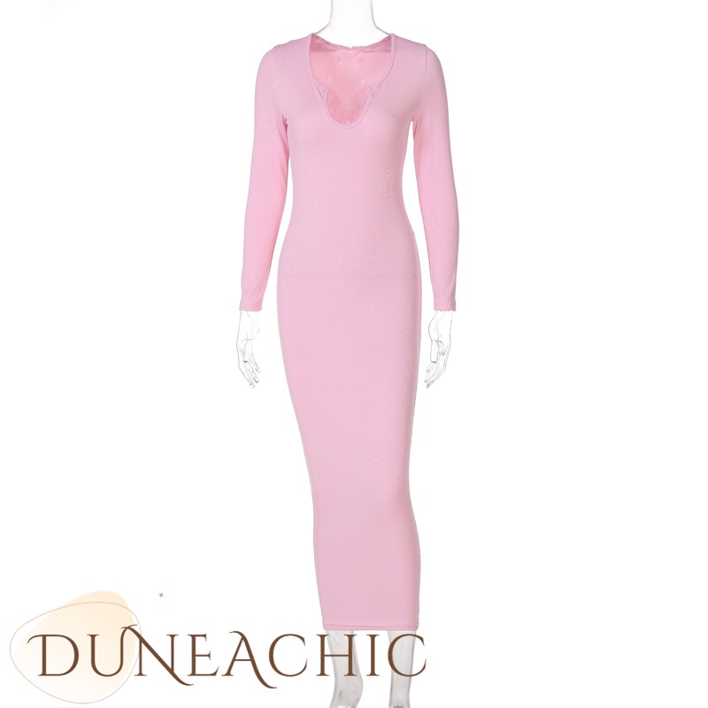 DUNEA Đầm Ôm Cổ Chữ U Quyến Rũ Dành Cho Nữ