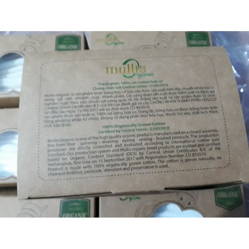 Combo 2 lốc khăn sữa organic mollis