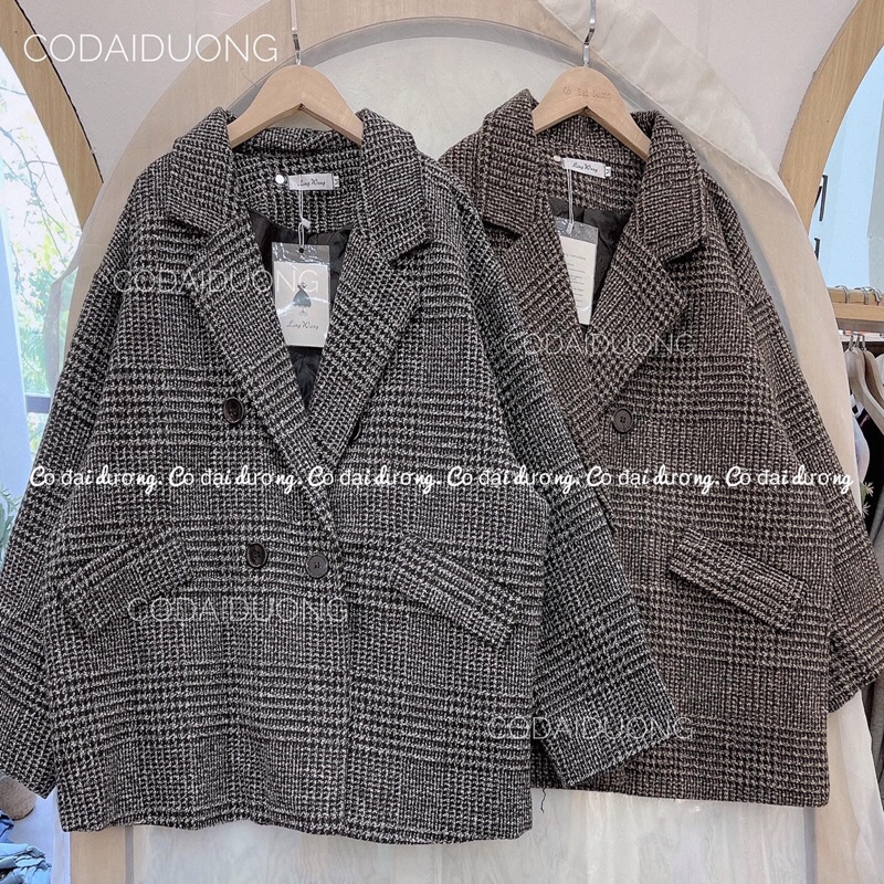 áo dạ kẻ tiêu túi nắp