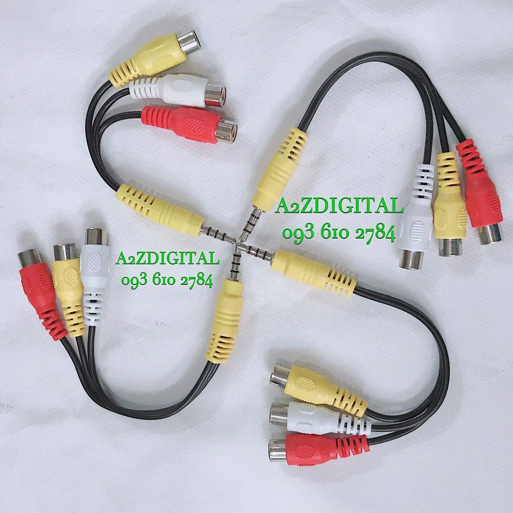 DÂY LOA CHUYỂN TỪ JACK CẮM 3.5mm SANG 3 ĐẦU BÔNG SEN_RCA CÁI