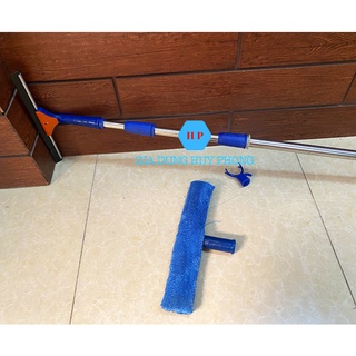 Bộ cây lau kính và gạt nước kiếng 3 chức năng thân inox tăng đưa dài "3m"