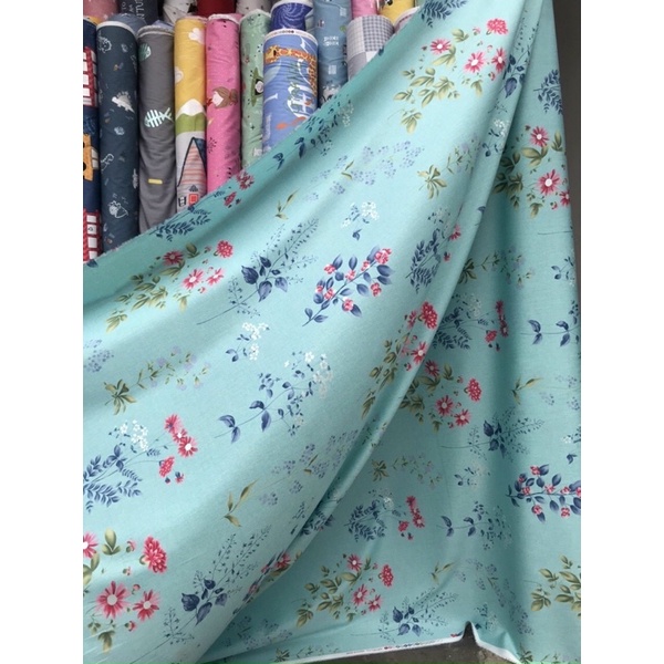 VẢI COTTON LỤA HÀN chính phẩm mẫu hoa