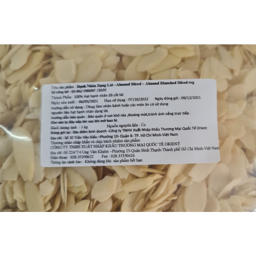 [100g] HẠNH NHÂN CẮT LÁT - Almond Slices