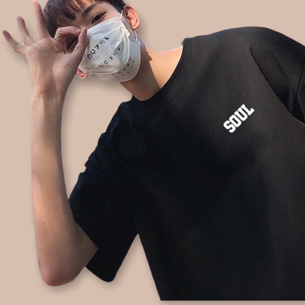 Áo thun nam nữ - Áo phông unisex nam nữ form rộng tay lỡ chữ SOUL đẹp vải dày mịn