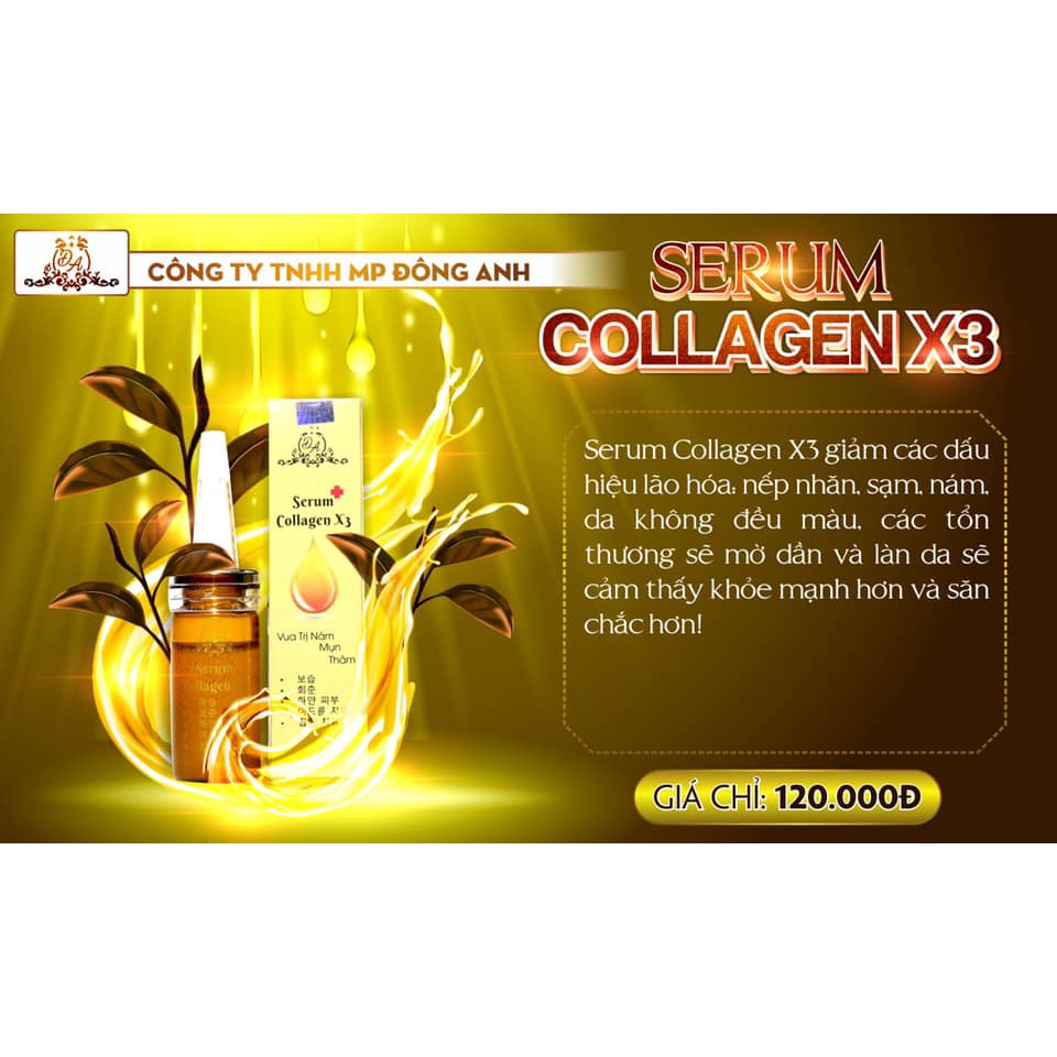 Combo Kem face + Serum nám X3 + Sửa rửa mặt Nghệ Collagen X3 Đông Anh - Chính hãng