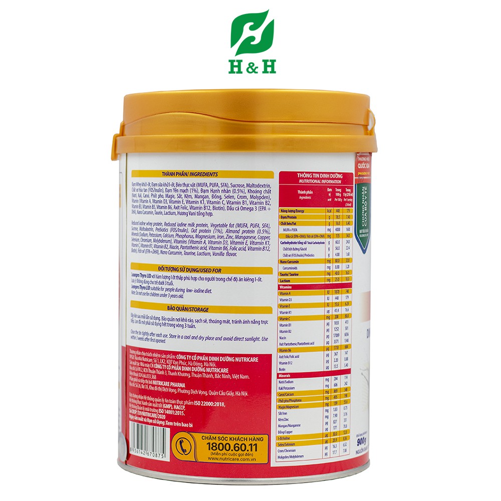 Sữa Lean Pro Thyro Lid – Dinh dưỡng tối ưu cho người kiêng I-ốt, bệnh lý tuyến giáp - 900g