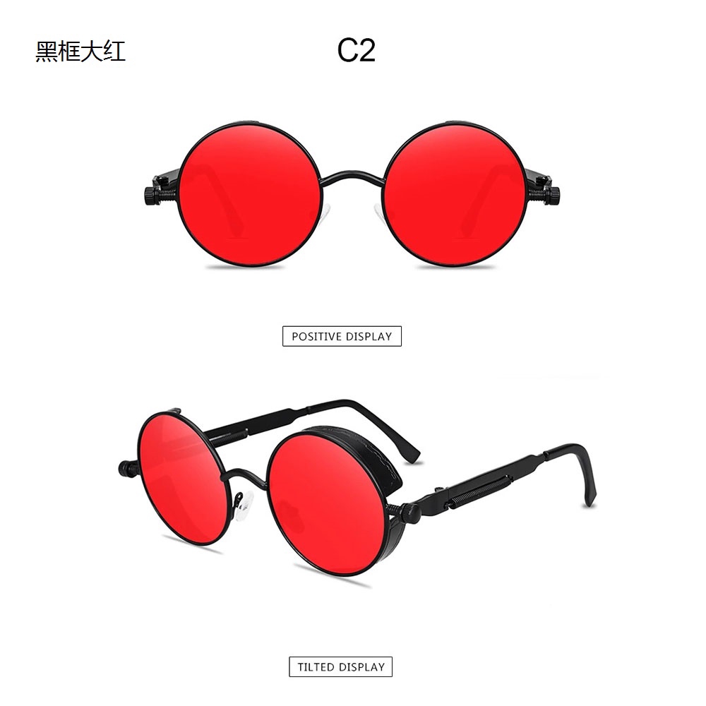 Kính Mát Tròn Phân Cực Phong Cách Steampunk Cho Nam Và Nữ