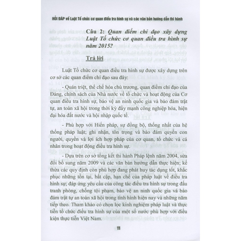 Sách - Hỏi -Đáp Về Luật Tổ Chức Cơ Quan Điều Tra Hình Sự Và Các Văn Bản Hướng Dẫn Thi Hành | BigBuy360 - bigbuy360.vn