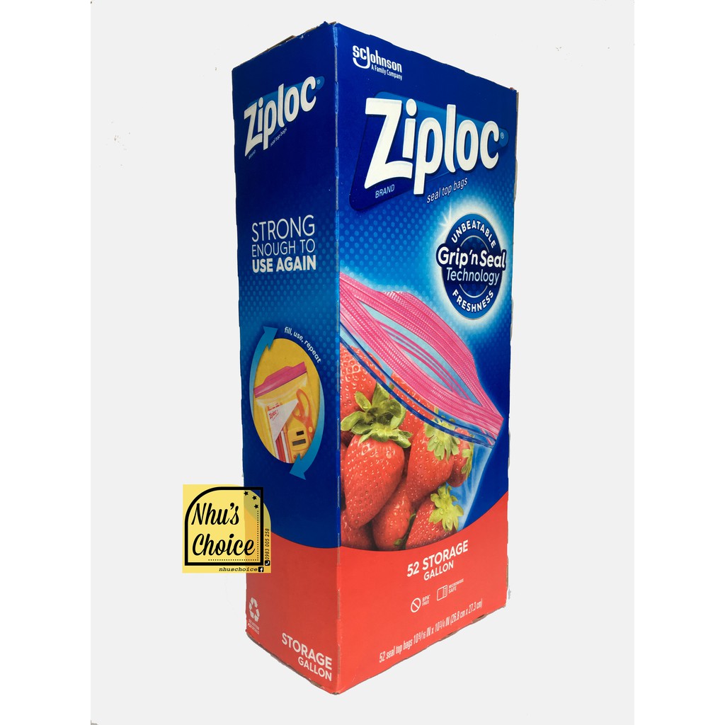 Túi dự trữ khóa thông minh Ziploc| Storage| Grip'n Seal| Gallon 26.8x27.3cm
