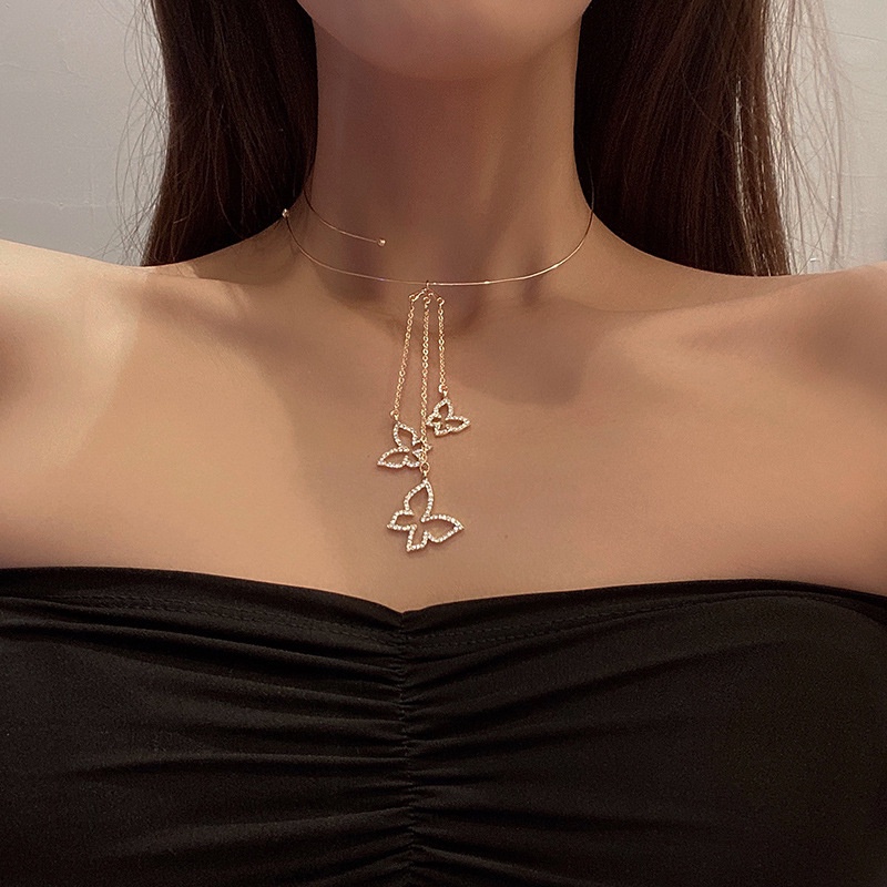 Vòng cổ Mặt Hình Bướm Phong Cách Trung Hoa Thời Trang Cho Nữ