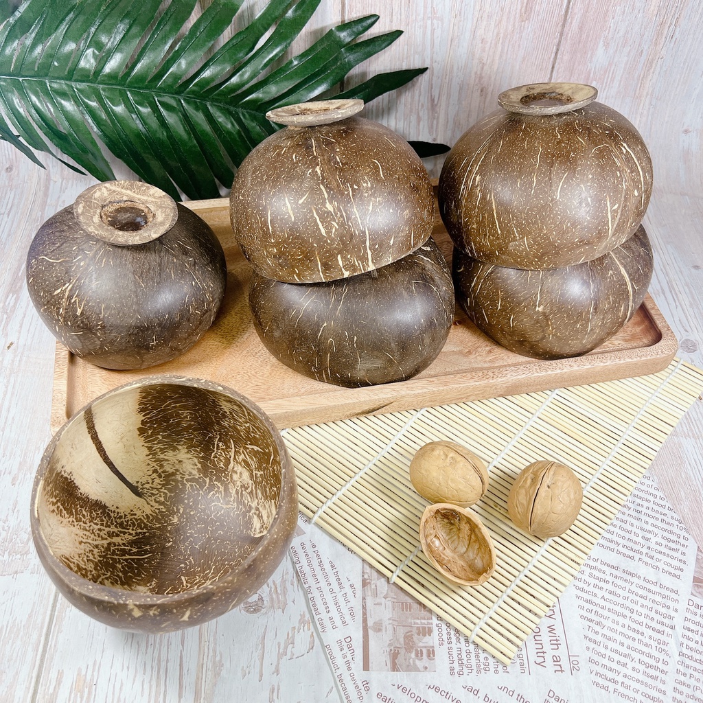 Bát Chén Gáo Dừa cao cấp dùng ăn Salad, hoa quả dầm