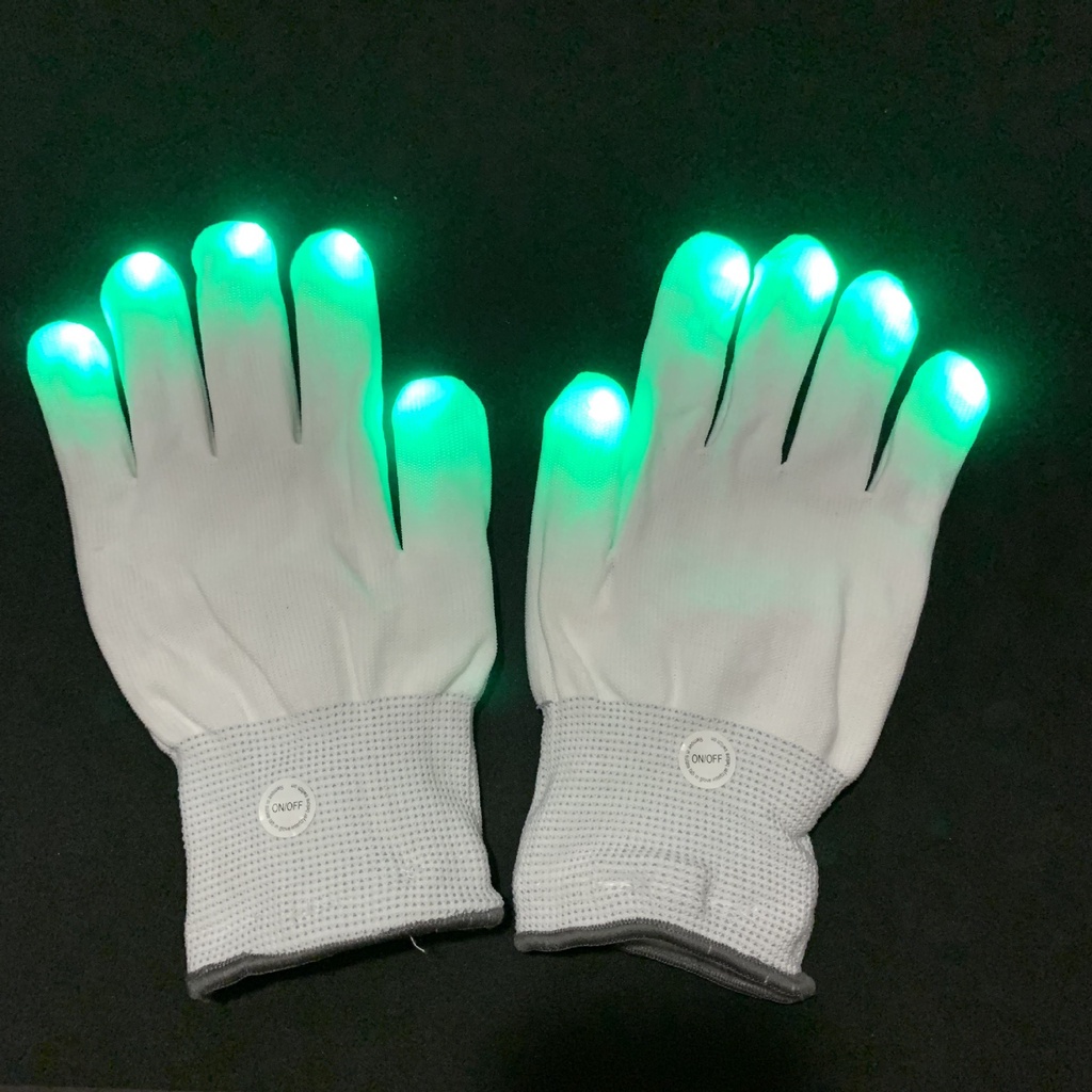 1 Găng Tay Có Đèn led Phát Sáng Biểu Diễn Lễ Hội Quay Video sáng 7 màu cho đêm hội lung linh