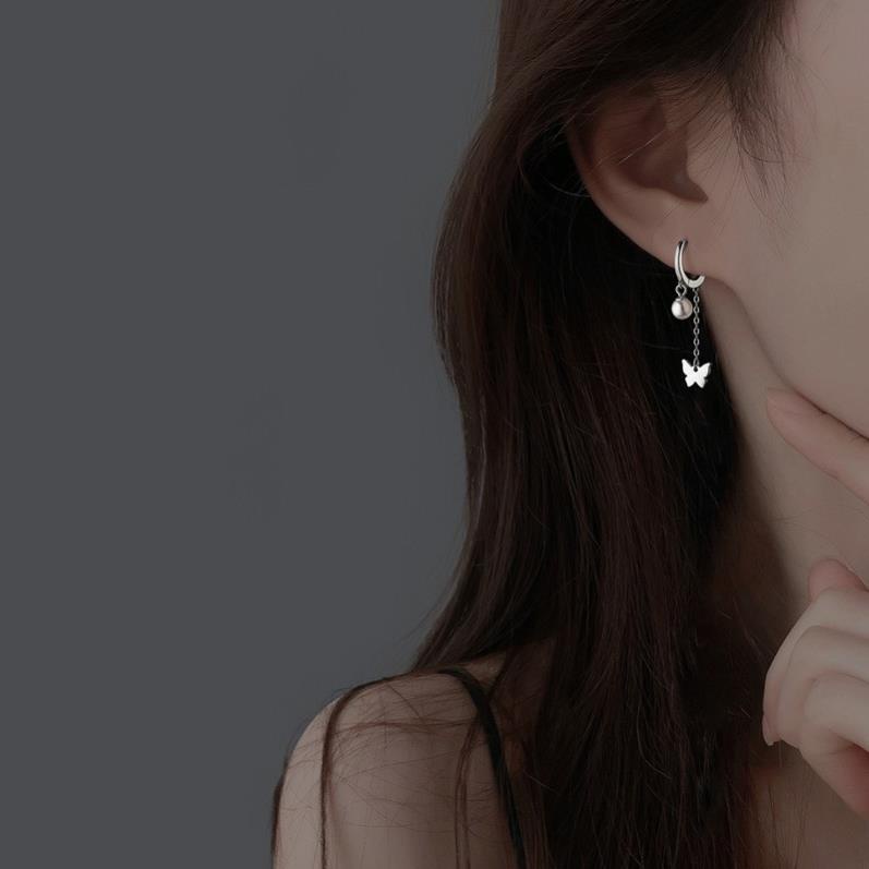 (070) Khuyên Tai Hai Hoạ Tiết Ngọc Kết Hợp 🦋 Nhỏ Tinh Tế