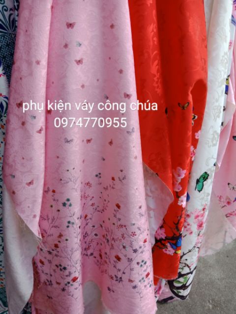 Vải Gấm chân hoa may áo dài