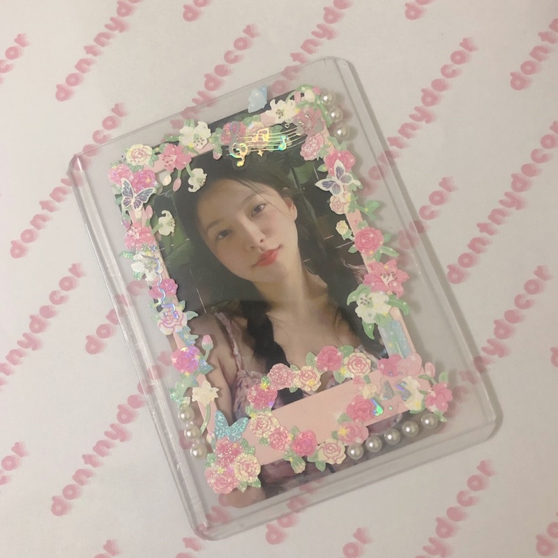 Toploader decor sticker hồng đáng yêu, đựng card idol Kpop, anime