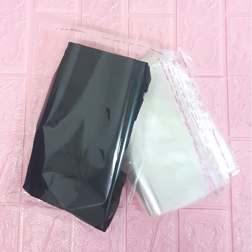 100g (~30cái) Túi Opp dán mép 20x25cm - Túi ni lông băng keo dán miệng - Bao nilon dán miệng