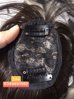 Hình thật Tóc giả che hói/ bạc tóc 25cm H002