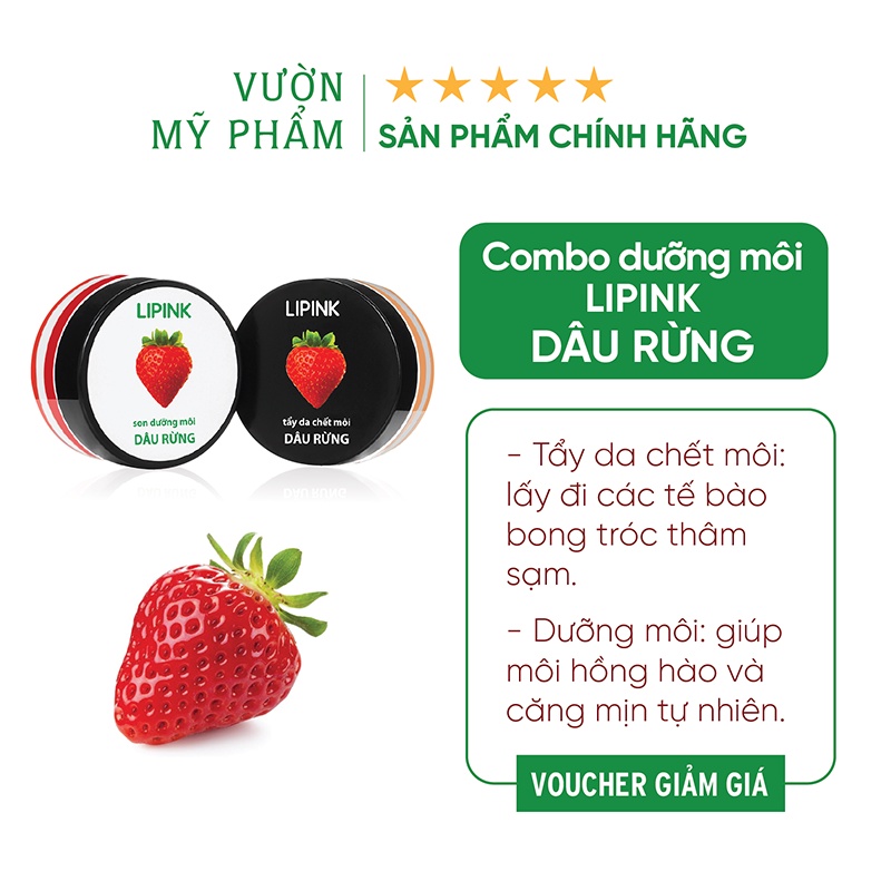Son dưỡng môi combo LIPINK - Son dưỡng môi mềm mịn, Tẩy da chết môi nhẹ nhàng