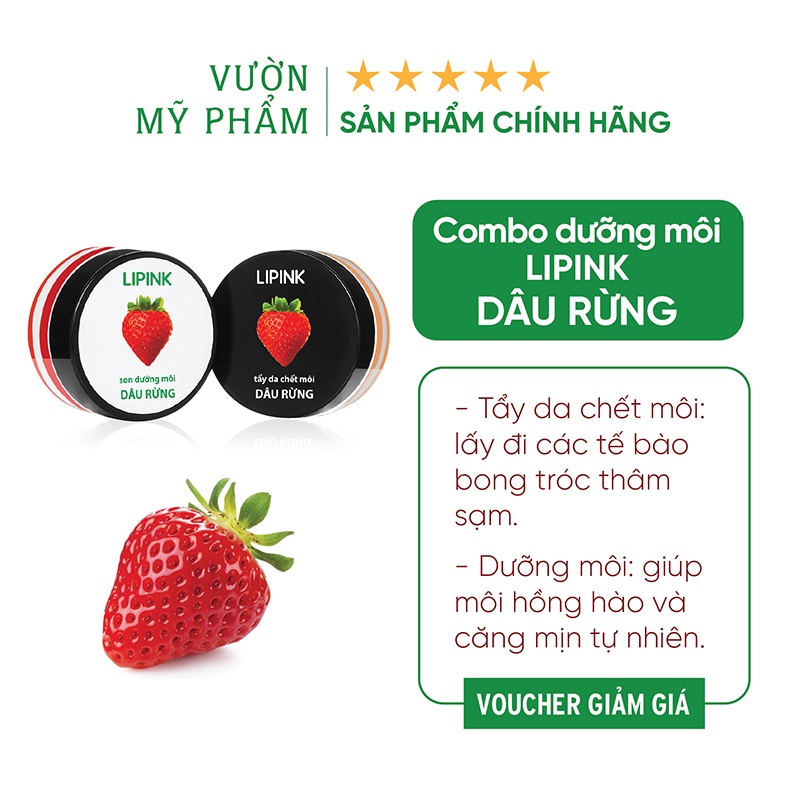 Son dưỡng môi combo LIPINK -  Son dưỡng môi mềm mịn, Tẩy da chết môi nhẹ nhàng