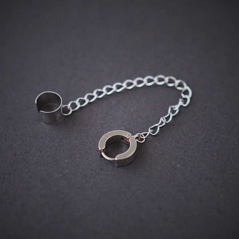 Bông Tai Kiểu Kẹp Phối Xích Cá Tính Cho Nữ