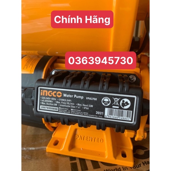 INGCO Máy bơm nước tự mồi 0.5HP VPA3708