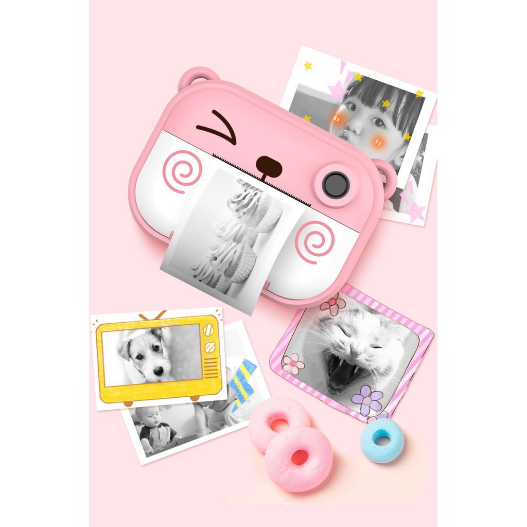 ✶◐POLAROID mini_ máy chụp ảnh lấy ngay quay được video cho trẻ em_ tặng kèm 1 cuộn fim 80 hình_ 1 thẻ nhớ 16gh