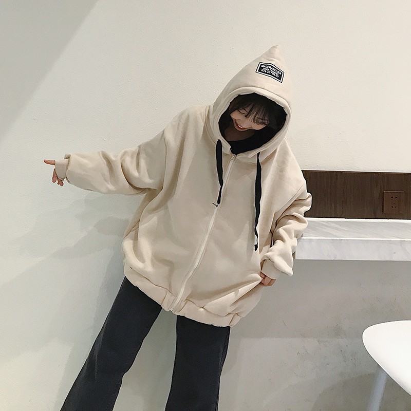 Áo Khoác Hoodie nữ form rộng Ulzzang Hàn Quốc (HÀNG SẴN)