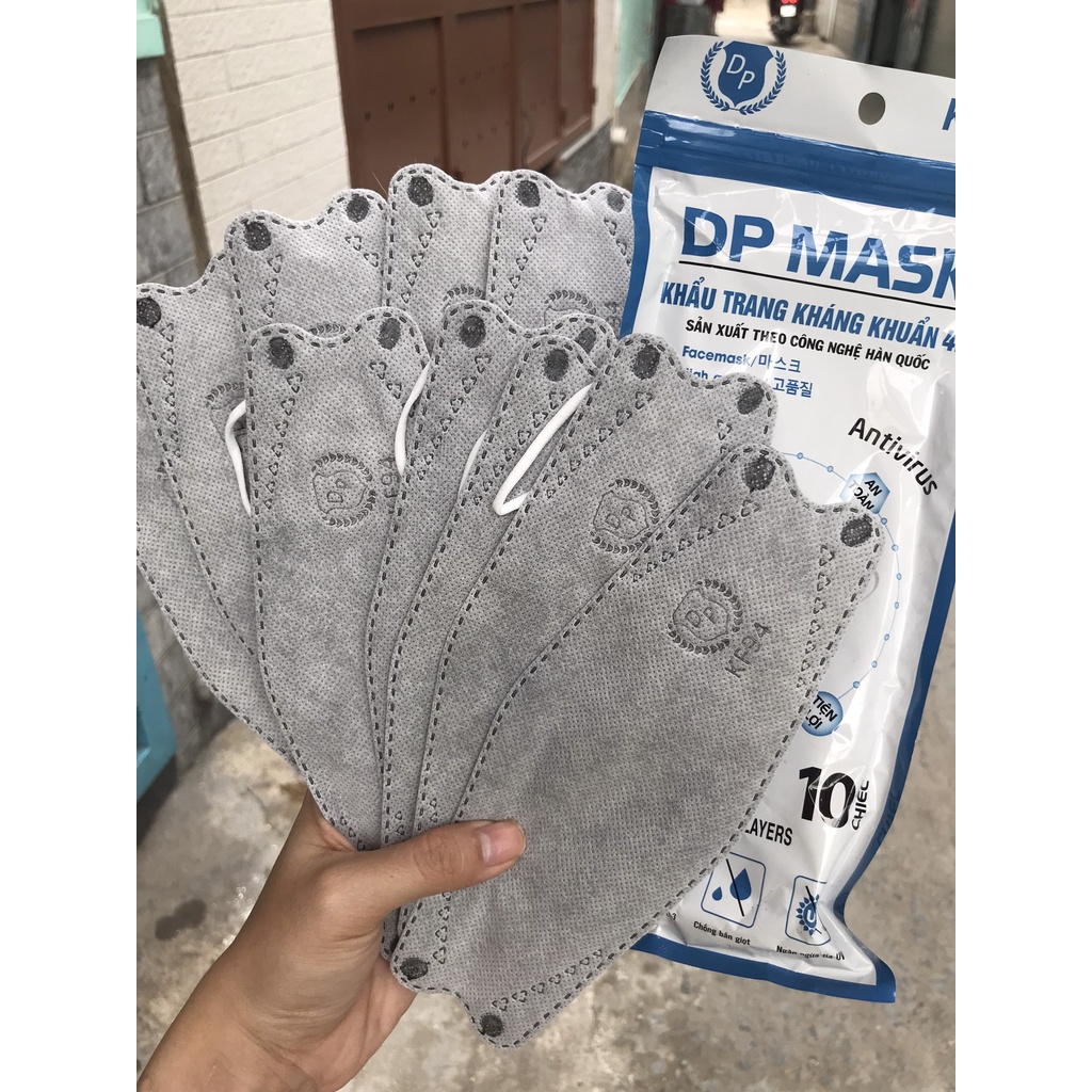 Bịch 10 Khẩu Trang 4D 4Lớp GIẤY KHÁNG KHUẨN cao cấp KF94 DP MASK - Chuẩn Hàng Xuất Khẩu - Sang - Xịn - Mịn