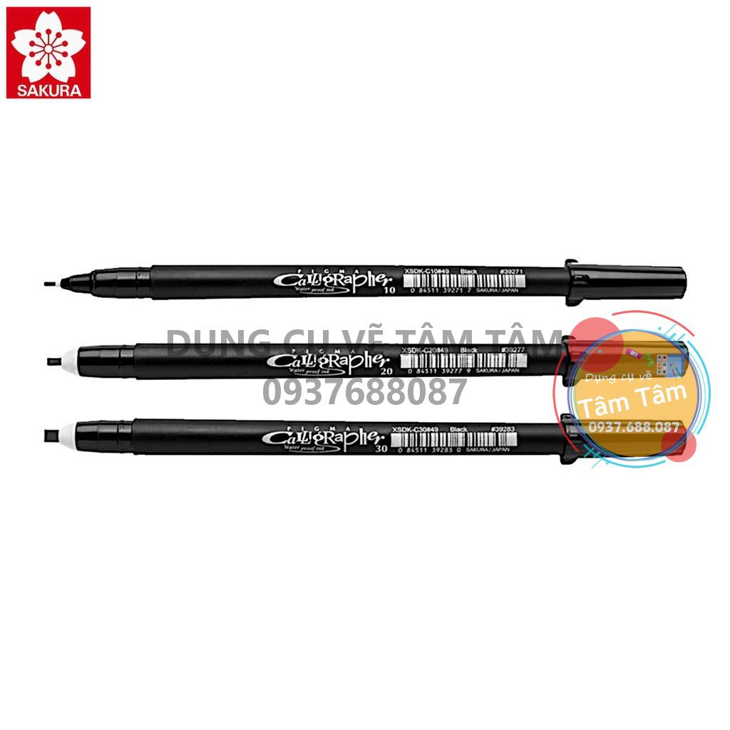 [ TÂM TÂM ]-Bút Pigma Calligrapher Sakura (Đầu vuông - Hàng Nhật)-
