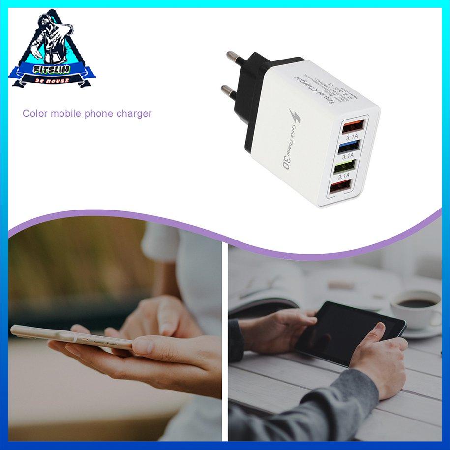 4 cổng USB Bộ sạc đầy màu sắc Sạc du lịch Đầu sạc điện thoại Bộ sạc điện thoại [8/8]