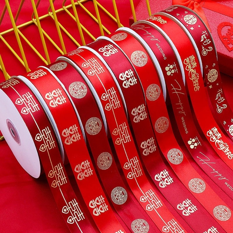 Cuộn dây ruy băng đỏ dài 45m dùng trang trí tiệc cưới