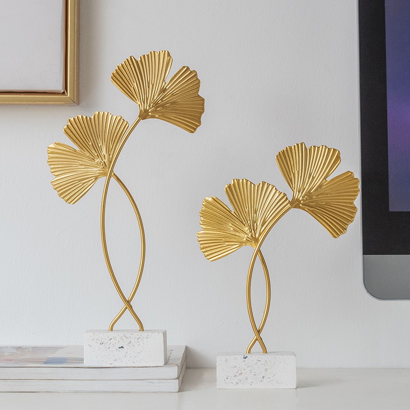 Tượng thủ công mỹ nghệ hình lá bạch quả giả trang trí nội thất