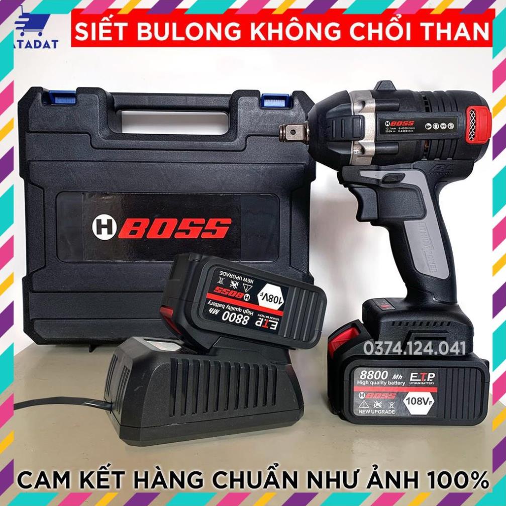 Máy Siết Bulong Pin BOSS 108V, Máy Bắn Bu lông 380N/m, Máy Bắt Vít, Khoan Dùng Pin Cầm Tay - Không chổi than, 10 Cell
