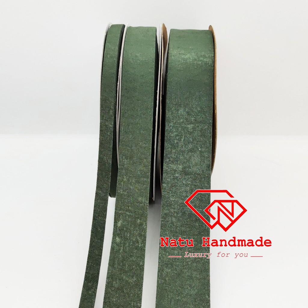 RUY BĂNG GẤM cao cấp - Ruy băng làm nơ, hoa cài áo handmade- 1m