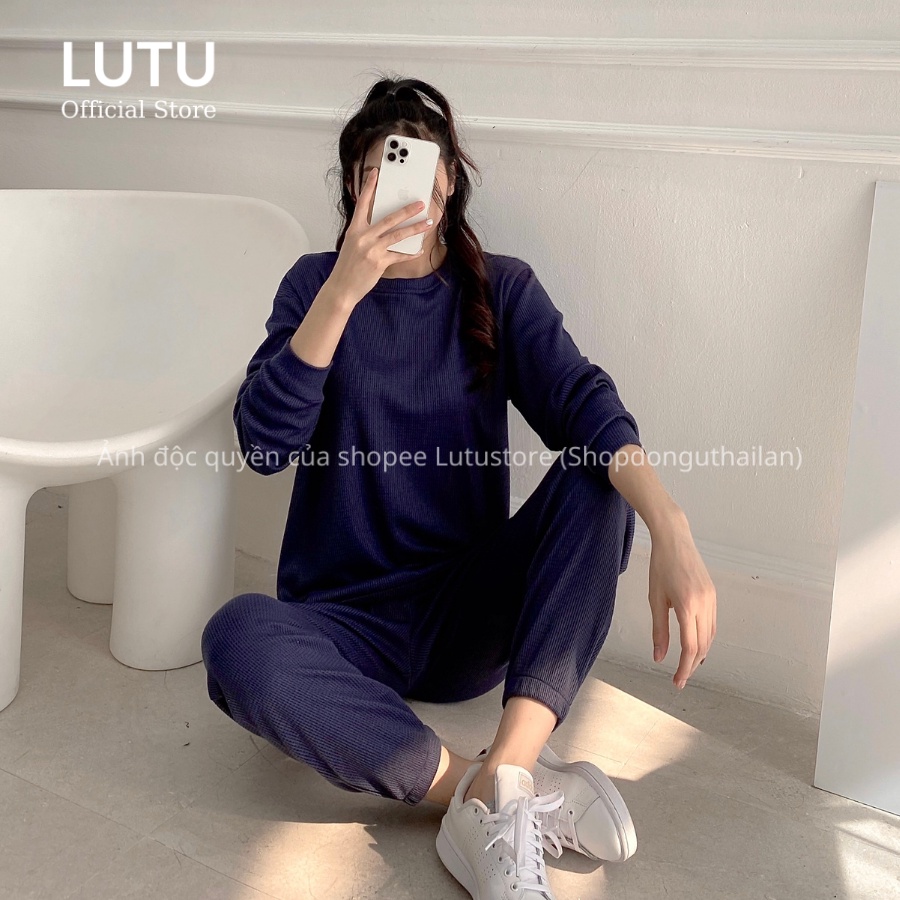 Set Sweater Áo Nỉ Hạt Gạo Phối Quần Bomber Bo Gấu Bộ Thể Thao