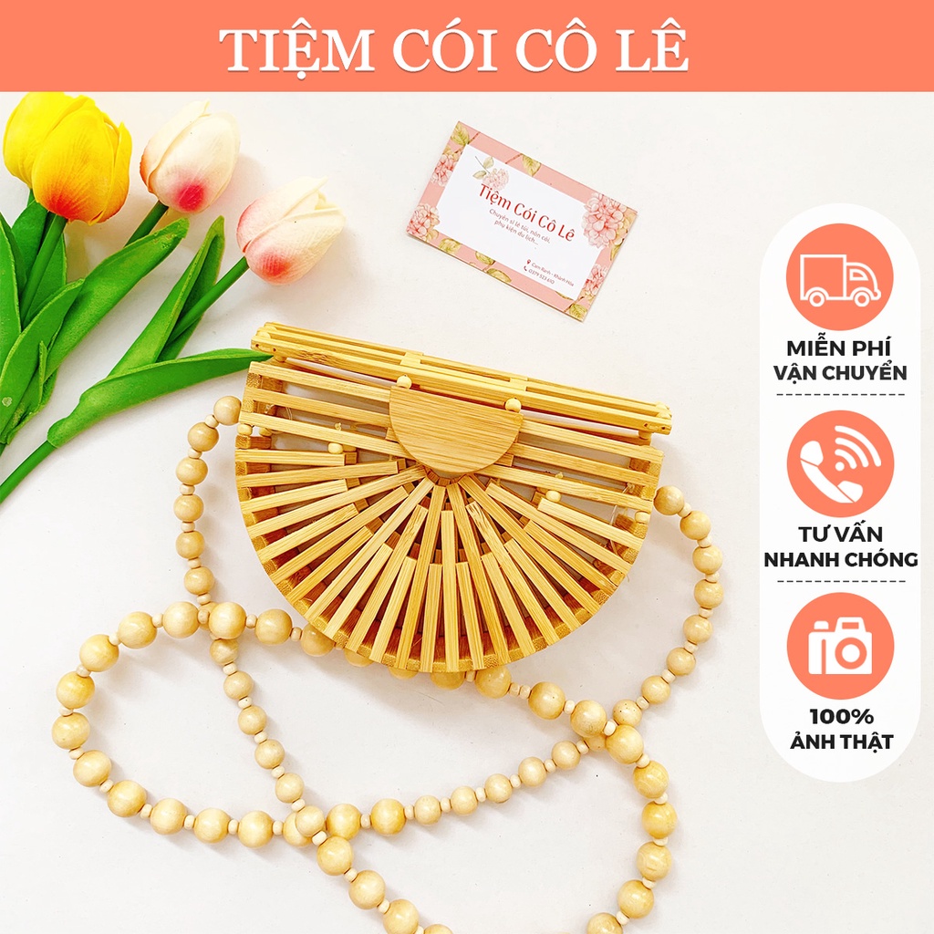 Túi tre bán nguyệt minisize 19cm đeo chéo hàng cao cấp - Tiệm Cói Cô Lê