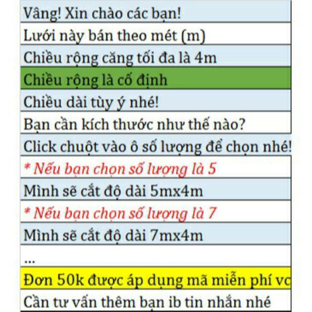 (1Mx3M) Lưới Trồng cây loại tốt (dây leo dàn)