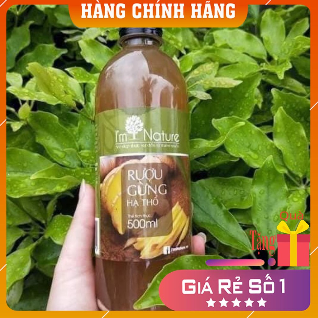 Rượu Gừng Hạ Thổ I'm Nature Giúp Giảm Mỡ Sau Sinh - Đánh Gió - Phòng Ngừa Cảm Cúm Chai 500ml