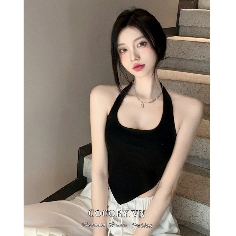 Cocory vn Áo Lửng Hai Dây Dáng Ôm Thiết Kế Độc Đáo Thời Trang Quyến Rũ Cho Nữ