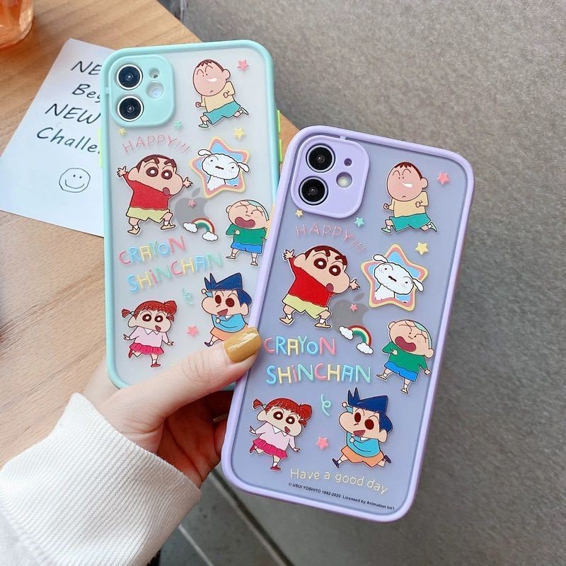 Ốp Điện Thoại Nhựa Nhám Họa Tiết Cậu Bé Bút Chì Cho IPhone 6 6S 7 8 Plus X XR XS 11 12 13 Pro Max 12