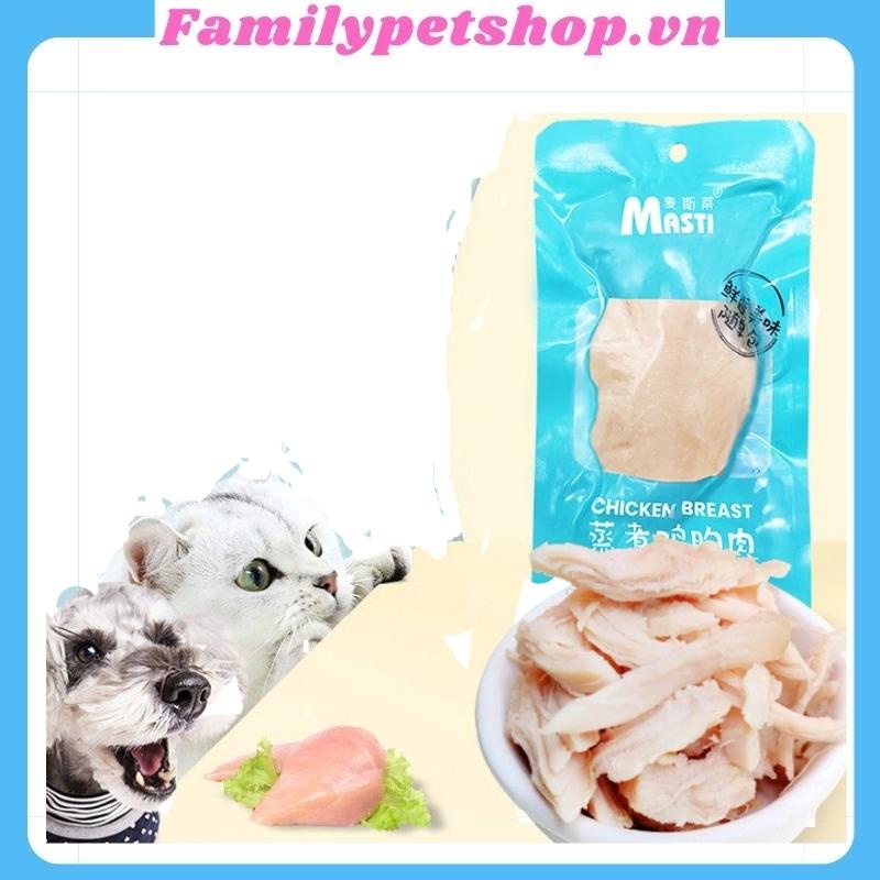Thức ăn cho chó mèo-Ức gà hấp Masti cho thú cưng- gói 40g-familypetshop.vn