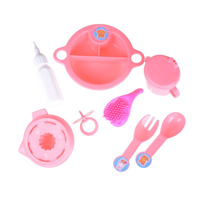 Set 8 Dụng Cụ Ăn Uống 43cm Dành Cho Búp Bê Barbie Tiện Dụng