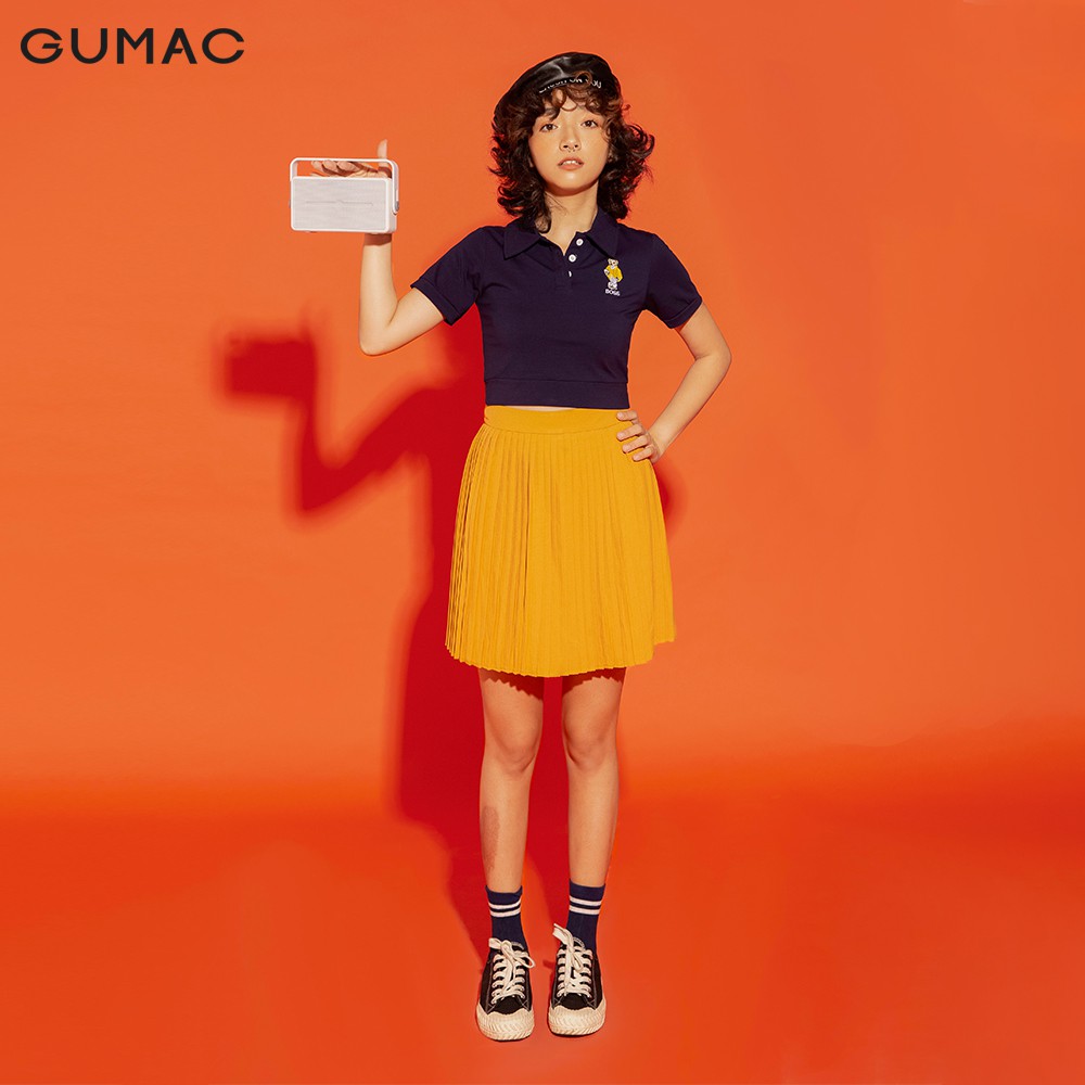 Chân Váy xòe nữ thiết kế dập ly dáng ngắn GUMAC màu đen cá tính VA1233 | BigBuy360 - bigbuy360.vn
